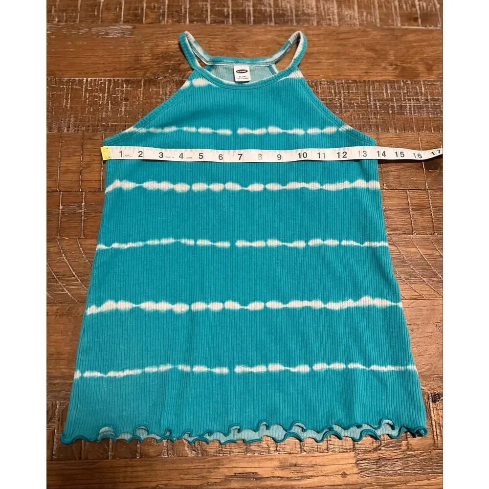 Old Navy Girl’s Sleeveless Top Tie-dye Ribbed Size XL 14 Halter Style Blouse